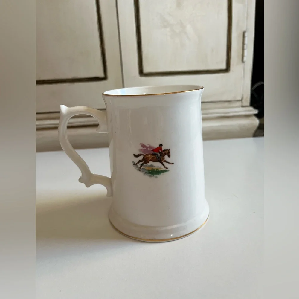 VINTAGE ROYAL FINE BONE CHINA GRAFTON TANKARD FOX HUNT MUG EQUESTRIAN